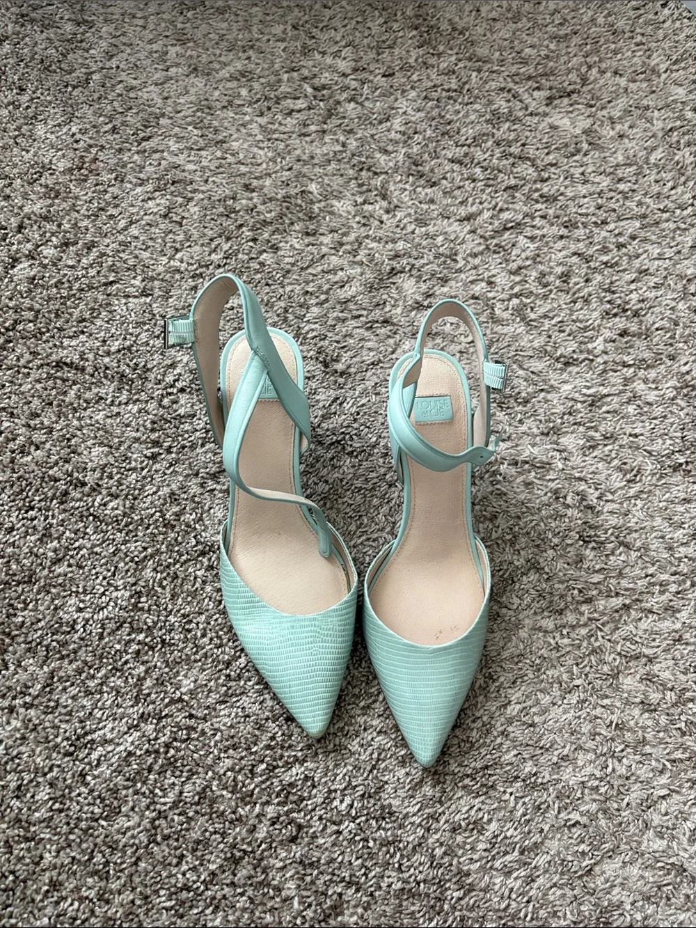 Louise et Cie Mint Green Pointed Slingback Pumps
